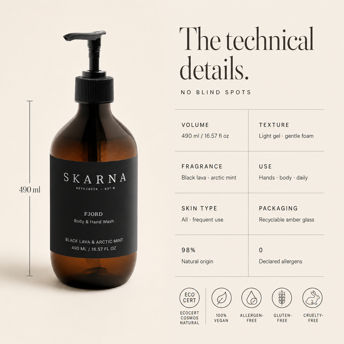 FJORD Body & Hand Wash – White Cedar & Peppermint
