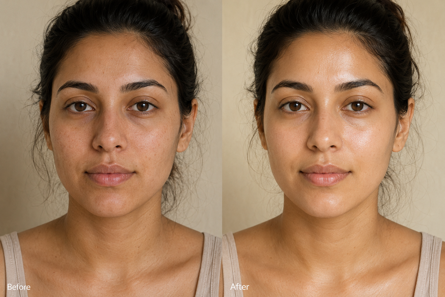 Inès R. — before and after