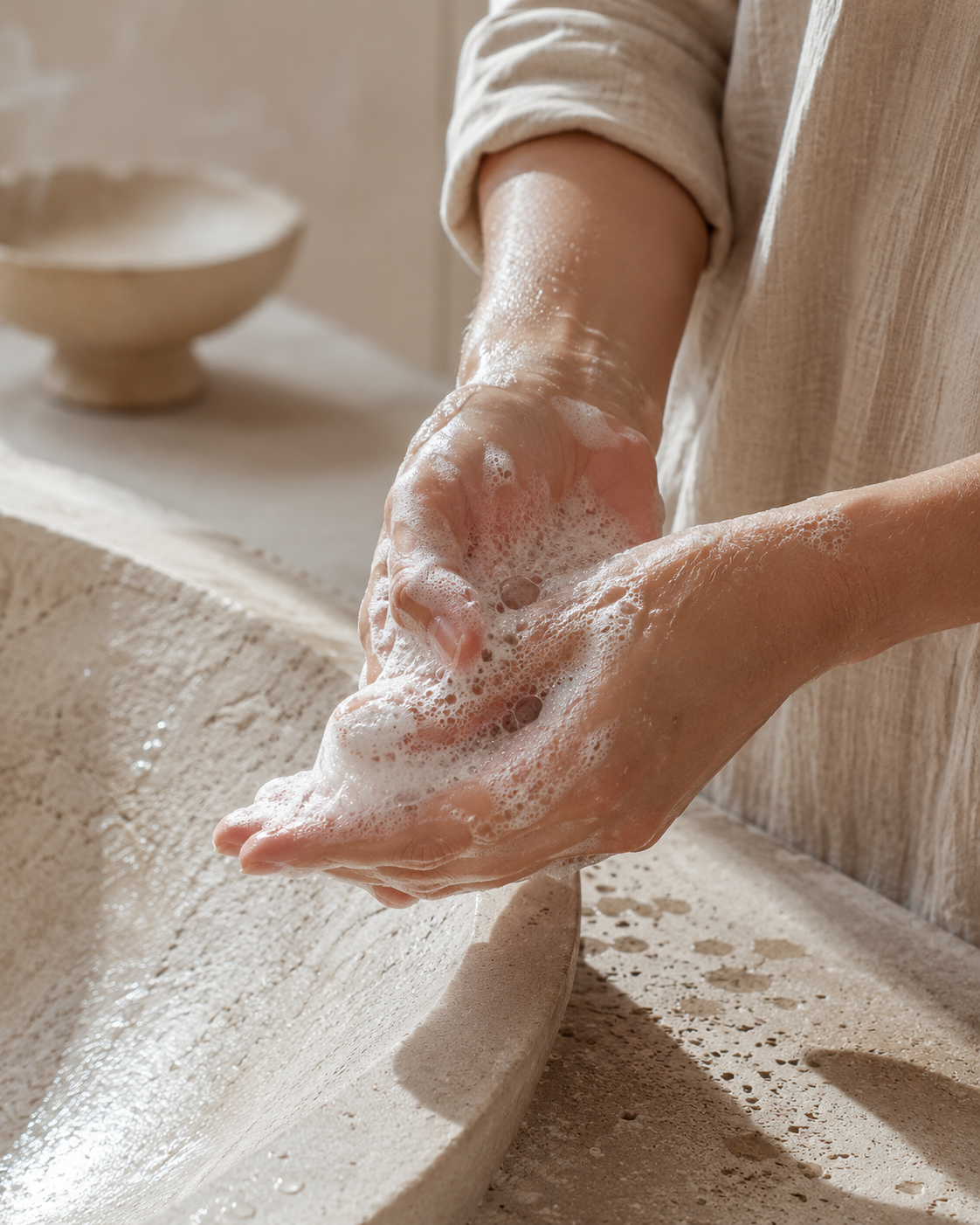 FJORD Body & Hand Wash – White Cedar & Peppermint — the product in use