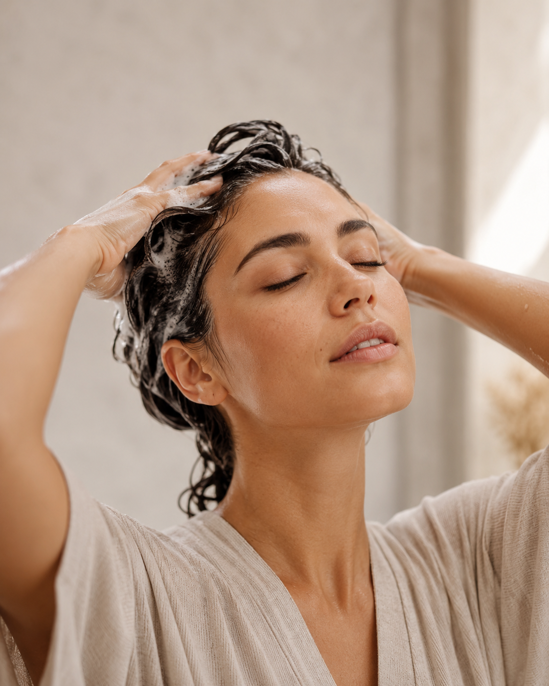 VINDUR Smoothing Hydration Shampoo — the product in use
